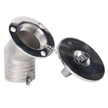 Imagem de Zhjvihx Enchimento Plataforma de Combustível do Barco, 45 Graus 50mm 2 Polegada Aço Inoxidável 316 Marinho, Com Espelho de Tampa Sem Chave Polido, para Lancha Rv do Iate