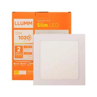 Imagem de Painel de Embutir Slim LED Quadrado 12W 6500K Bivolt 17X17CM Llumm Bro