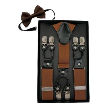 Imagem de Kit Suspensório 6 Garras King 3,5cm e Gravata Borboleta Adulto Masculi