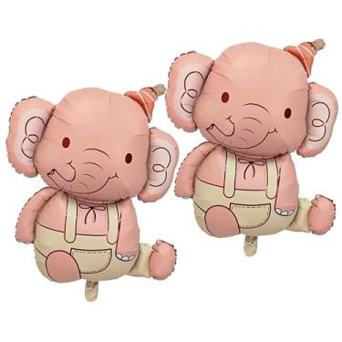 Imagem de 2PCS Elephant Animal Balloon Giant Cute Pink Jungle Safari Animal Birthday Party Foil Balloon For Kids Elephant Wild Zoo Theme Gender Reveal Baby Shower Decoration Supplie