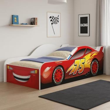 Imagem de Cama Carro Tamanho Solteiro. (Mc Queen Vermelho)