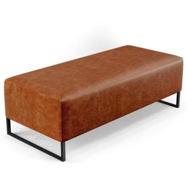 Imagem de Puff Sala De Estar Base Ferro 120x50 Cm material sintético Camel - LYA