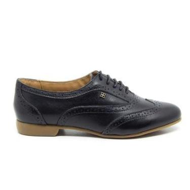 Imagem de Sapato Social Feminino Oxford Em Couro Bico Fino Elegante-Feminino