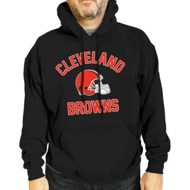 Imagem de Team Fan Apparel Moletom com capuz NFL adulto Gameday - mistura de algodão e lã de poliéster - Mantenha-se aquecido e represente seu time com estilo, Preto, G