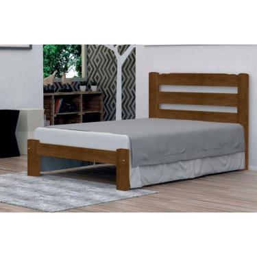 Imagem de Cama de Casal Londres de Madeira Angelim Imbuia