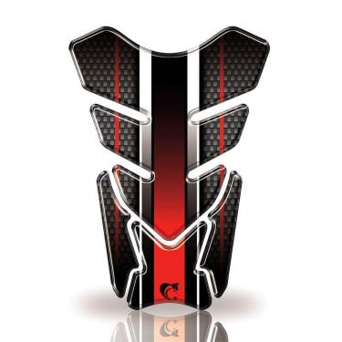 Imagem de Protetor De Tanque Adesivo Carbono, Moto Honda, Yamaha E Suzuki Varias Vermelho