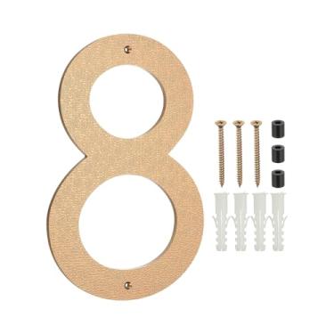 Imagem de PATIKIL Números de casa de 30,5 cm para o exterior, número 8 ABS textura de plástico flutuante número de casa moderna caixa de correio números de porta com kit de unhas para rua residencial ao ar