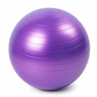 Imagem de Bola de Exercício para Pilates, Yoga e Fisioterapia, Roxa, 55cm, Antiderrapante, Fortalecimento Abdominal e Ginástica