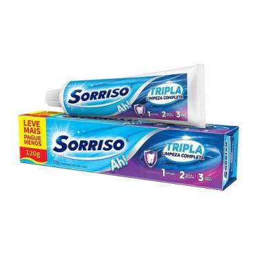 Imagem de Creme Dental Sorriso Tripla Limpeza Completa 120g - Embalagem com 12 U