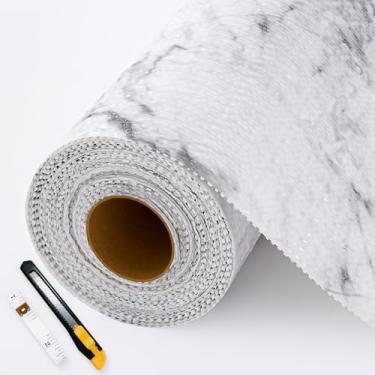 Imagem de Forros de prateleira para armários de cozinha não adesivos, papel de prateleira espesso, antiderrapante, impermeável, lavável para gaveta, cômoda, despensa, prateleira, protetor de banheiro