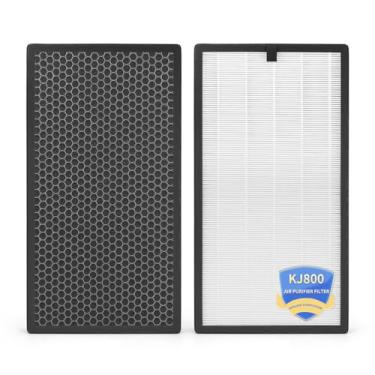 Imagem de Filtros de substituição KJ800 compatíveis com purificadores de ar COLZER KJ800, filtros de carvão ativado 2 em 1, pacote com 2