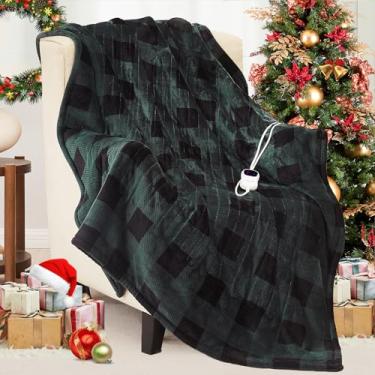 Imagem de HomeMate Cobertor elétrico aquecido tamanho completo - 183 cm x 213 cm cobertor de aquecimento de flanela ultra macio e aconchegante com 10 níveis de calor rápidos 8 horas de desligamento automático