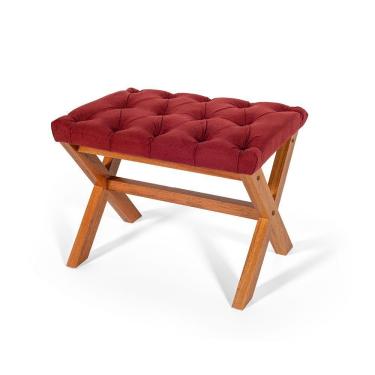 Imagem de Puff Estofado Em Capitonê Retangular Eggeu Bordô