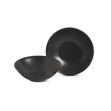 Imagem de Conjunto 6 Bowls Decorados Ébano 300Ml - Alleanza Cerâmica