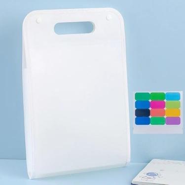 Imagem de Pasta Sanfonada Polipropileno A4 com 12 Divisórias Impermeável para Documentos e Arquivos(BRANCO)