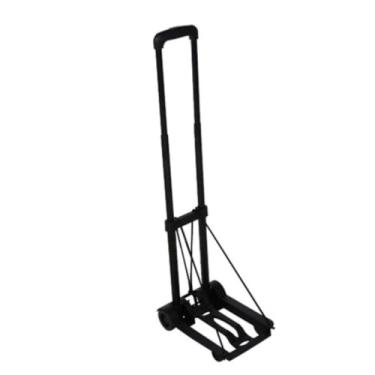 Imagem de Carrinho Plataforma de Mão Dobrável, 2 Rodas, 40kg Capacidade, Alumínio e Plástico ABS, Preto, Telescópico, Kit com 2 Unidades