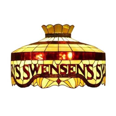 Imagem de Cúpula de abajur Tiffany de 20 polegadas (50 cm) - Somente para reposição - Cúpulas de vitral vintage feitas à mão em tons de creme e âmbar para luminárias de mesa, de chão e pendentes.