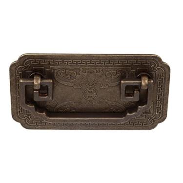 Imagem de GLOGLOW De Mãos Dadas Com Design De Morcego Tetragonal, Latão, Puxador Vintage para Portas De Armário, Alça De Gaveta Antiga De 4,1 X 2,4 Polegadas Nan (Bronze Antigo)