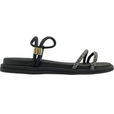 Imagem de Sandália Feminina Papete Casual Dia a Dia Calce Fácil com Strass Conforto Beira Rio 8488.113-Feminino