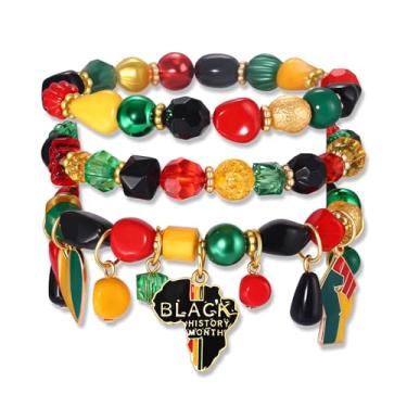 Imagem de 3 pulseiras femininas de carnaval com glitter, flor de lis, chapéu de da corte, berloque, conjunto de pulseiras elásticas com contas para desfile de carnaval, acessório de carnaval, Large, Metal,