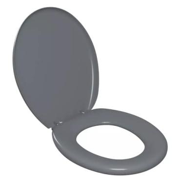 Imagem de Assento Sanitário Oval Universal Branco | Tampa de Vaso em PP | Assento Sanitário Básico Convencional(CINZA)