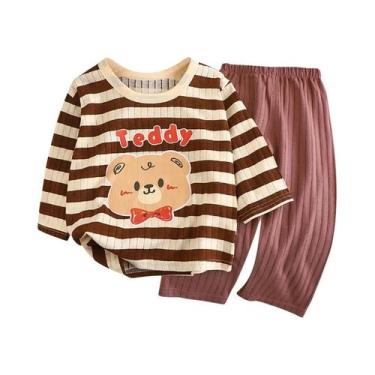 Imagem de Conjunto De Pijamas De Primavera E Inverno Para Crianças, Manga Longa,