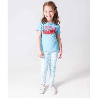 Imagem de Calça Infantil Legging Flores Marisa Tam 4 a 10 Azul-25181, Azul, 8