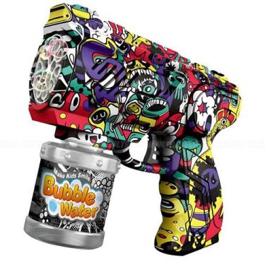 Imagem de Brinquedo Maquina Bolha Sabão Automática Luzes Grafitada Linda  - IGOL