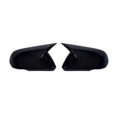 Imagem de Compatível com Ford Mustang 2015-2020 Tampa do espelho retrovisor lateral do carro Tampa da asa Porta externa Caso de visão traseira Guarnição adesivo de fibra de carbono(With Light Black)