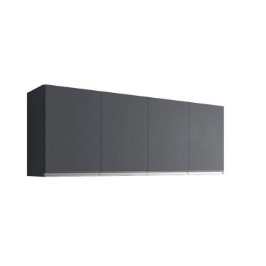 Imagem de Armário Aéreo Andréia Para Cozinha Com 4 Portas 150 Cm Cinza Fosco