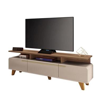 Imagem de Rack Bancada Essenza Para TV até 70" Polegadas - HB Móveis, Off White/