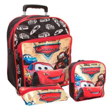 Imagem de Kit Mochila Escolar Pequena Menino Resistente 3 Pçs Rodinha - Plike