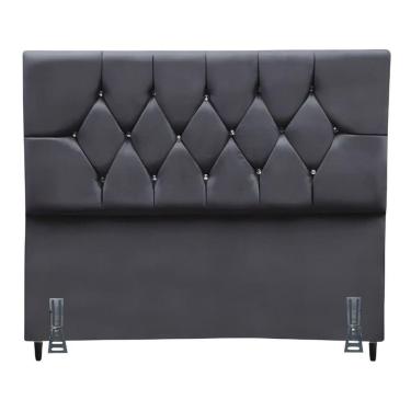 Imagem de Cabeceira Para Cama Box King 195 Cm Manuela Com Frame Suede Cinza Escuro