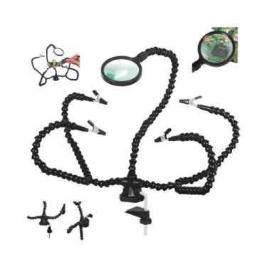 Imagem de Suporte Flexível Para Soldagem Com Luz LED, Lupa E Exaustor - Ferramen