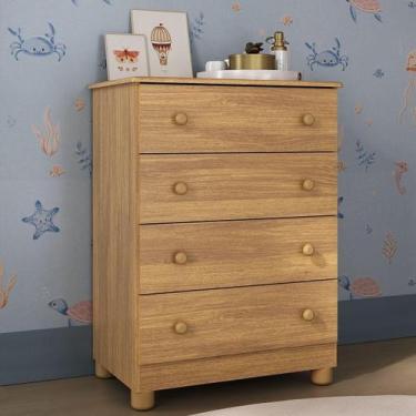Imagem de Cômoda Infantil 65cm com 4 Gavetas Allegra Multimóveis MP4421, Madeira