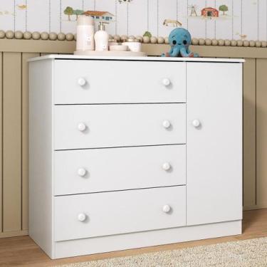 Imagem de Cômoda Infantil 95cm 1 Porta e 4 Gavetas Encanto Multimóveis MP4449, B