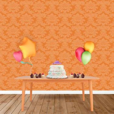 Imagem de Painel Retangular em Jacquard Laranja Medalhão - Jacquard Tradicional,