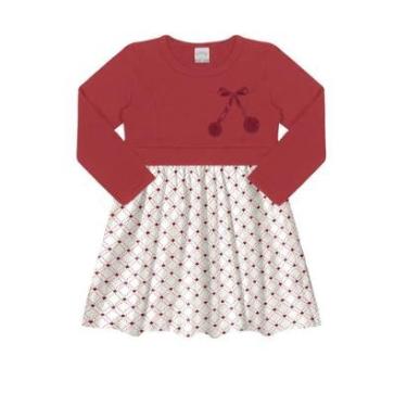 Imagem de Vestido Manga Longa Molecotton Infantil Alakazoo Ref. 67928-Feminino