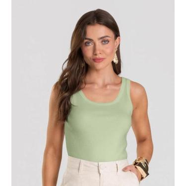 Imagem de Regata Feminina Canelada Dianna Verde, GG, Verde