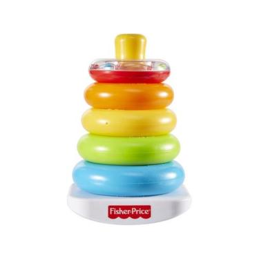 Imagem de Brinquedo Para Bebês Pirâmide De Argolas Fisher Price Mattel, Azul, Ve