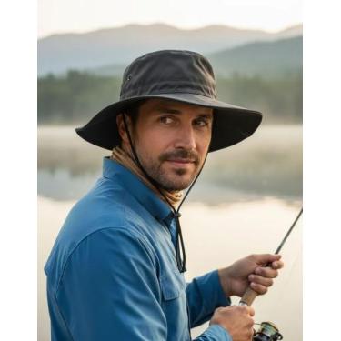 Imagem de Chapéu Com Proteção Solar Para Pesca - Genérica, Cinza