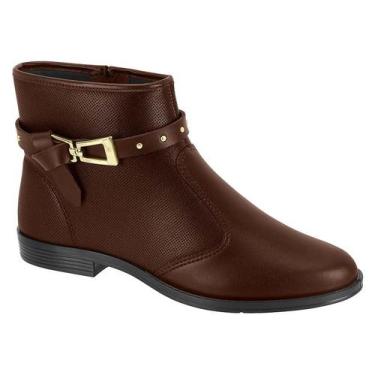 Imagem de Bota Moleca Cano Curto Com Fivela Dourada E Detalhes Em Tiras Napa Gal