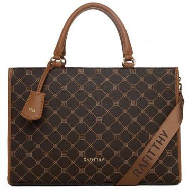 Imagem de Bolsa Pasta Tote Transversal Feminina Rafitthy 28.22600, Marrom