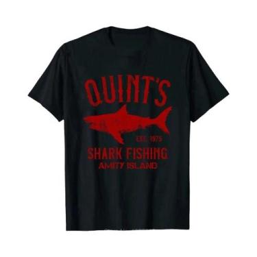 Imagem de Camiseta Masculina Oversized Shark JAWS Amity Island 1975 Azul Marinho