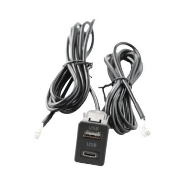 Imagem de Cabo Adaptador De Extensão Para Painel De Carro Com Porta USB Tipo-C D
