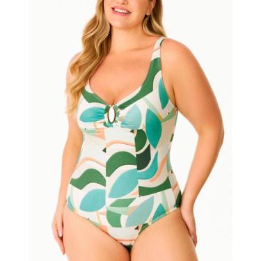 Imagem de Maiô Control Marcyn 678.739 Plus Size Salsa Fivela Microfibra T. 46/50
