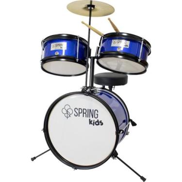 Imagem de Bateria Infantil Musical Spring Kids SPK15-AZ Azul