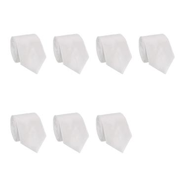Imagem de Kit 7 Gravatas Masculina Social Slim Premium Tons Classicos Lisa Elegante Padrinhos Formatura Trabalho