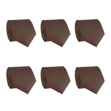Imagem de Kit 6 Gravatas Masculina Social Slim Premium Tons Terrosos Lisa Elegante Padrinhos Formatura Trabalho