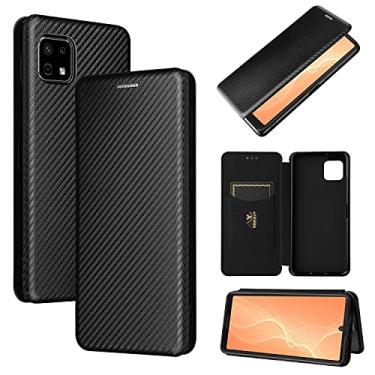 Imagem de For Sharp Aquos Sense 6 Carbon Fiber Texture Horizontal Flip TPU + PC + PU Leather Case with Card Slot